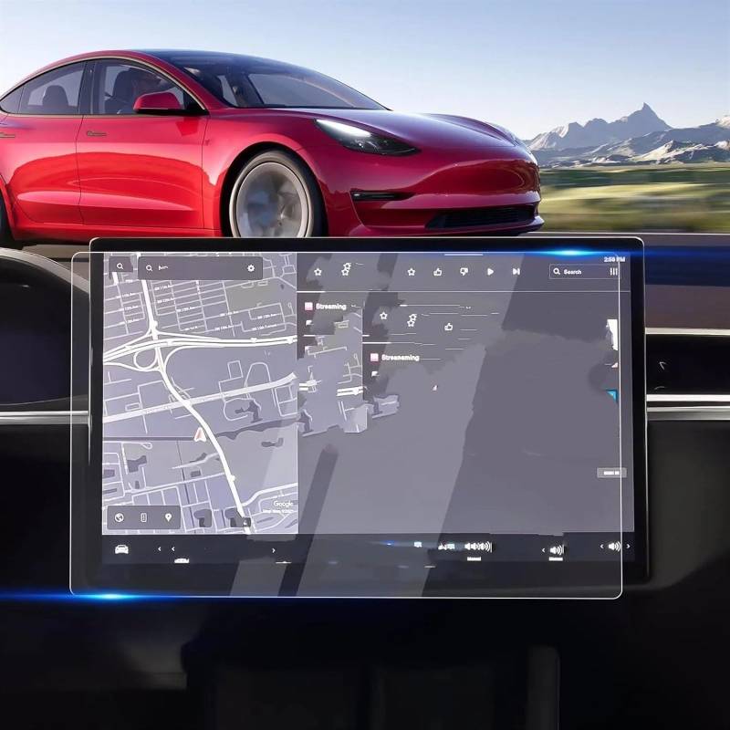 EDAUZVFR Car Displayschutzfolie Kompatibel Mit Tesla Für Model X 2024 17 Zoll Autonavigationsbildschirm-Schutzfolienaufkleber Gehärtetes Glas Schutzfolie Autozubehör von EDAUZVFR