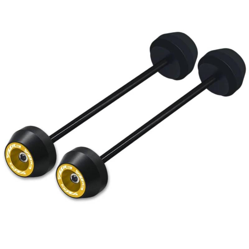 EDAUZVFR Gabelrahmenschieber Kompatibel Mit YZF-R3 2015 2016 2017 2018 2019 2020 2021 2022 2023 2024 Motorrad-Vorder- Und Hinterradgabel-Schiebeachsen-Crash-Schutzkappe(Yellow,Front Rear) von EDAUZVFR