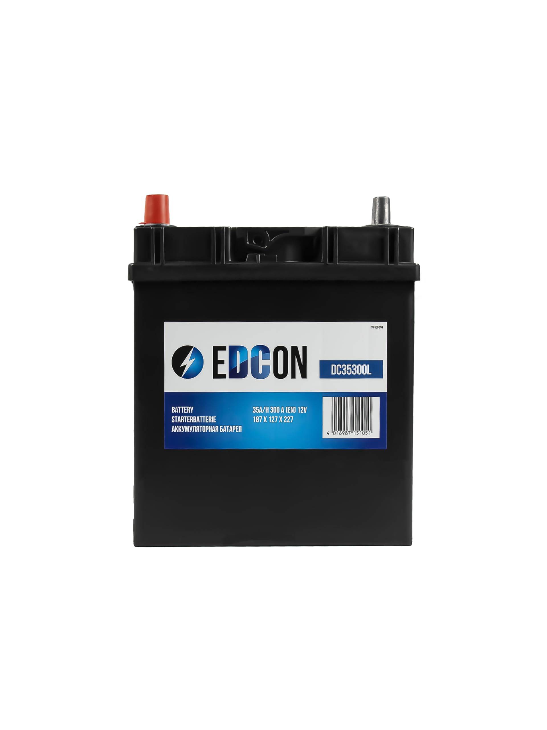 EDCON DC35300L Autobatterie 12V – 35Ah – 300A – Starterbatterie – Bleisäure Ca/Ca Technologie von EDCON