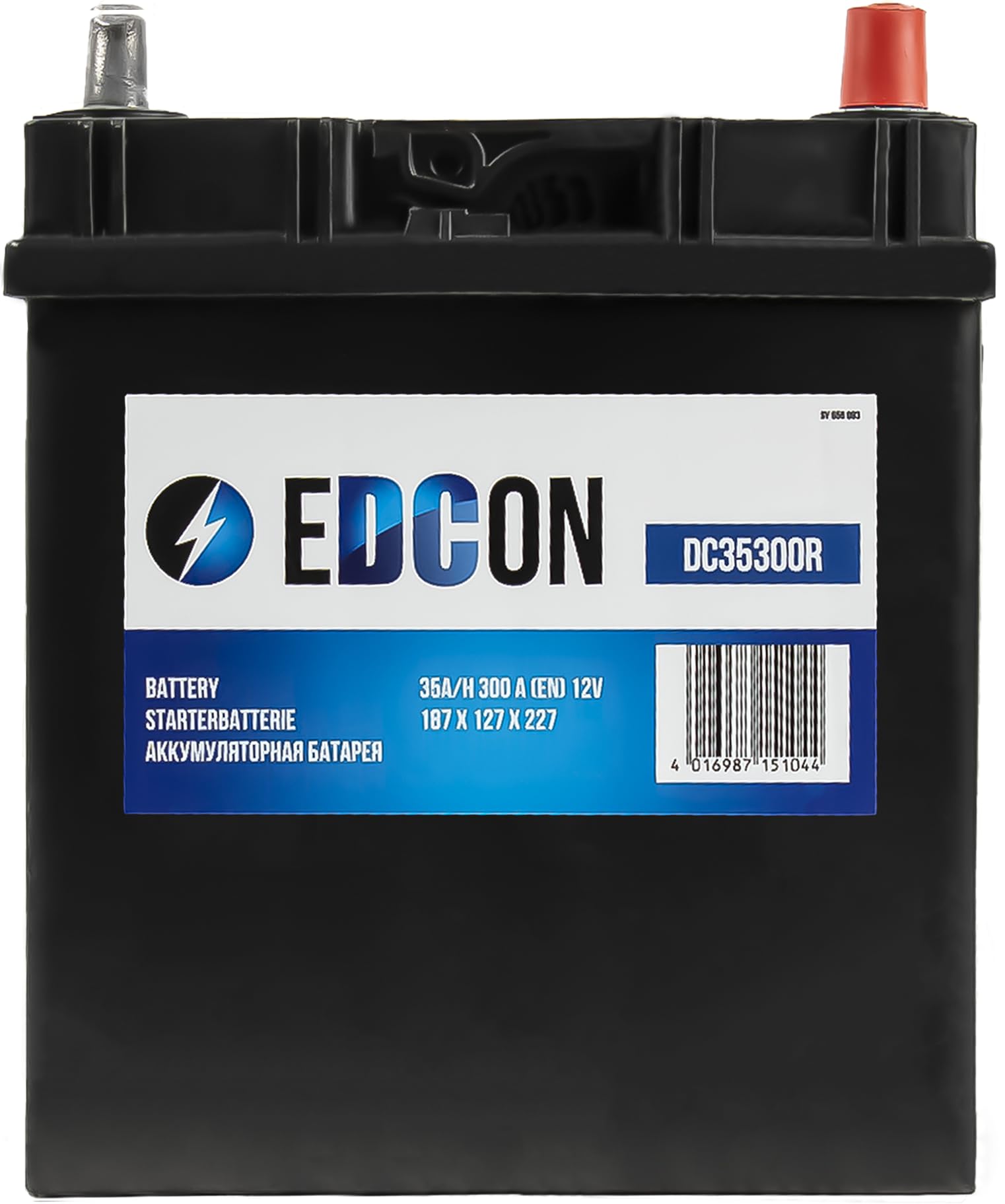 EDCON DC35300R Autobatterie 12V – 35Ah – 300A – Starterbatterie – Bleisäure Ca/Ca Technologie von EDCON