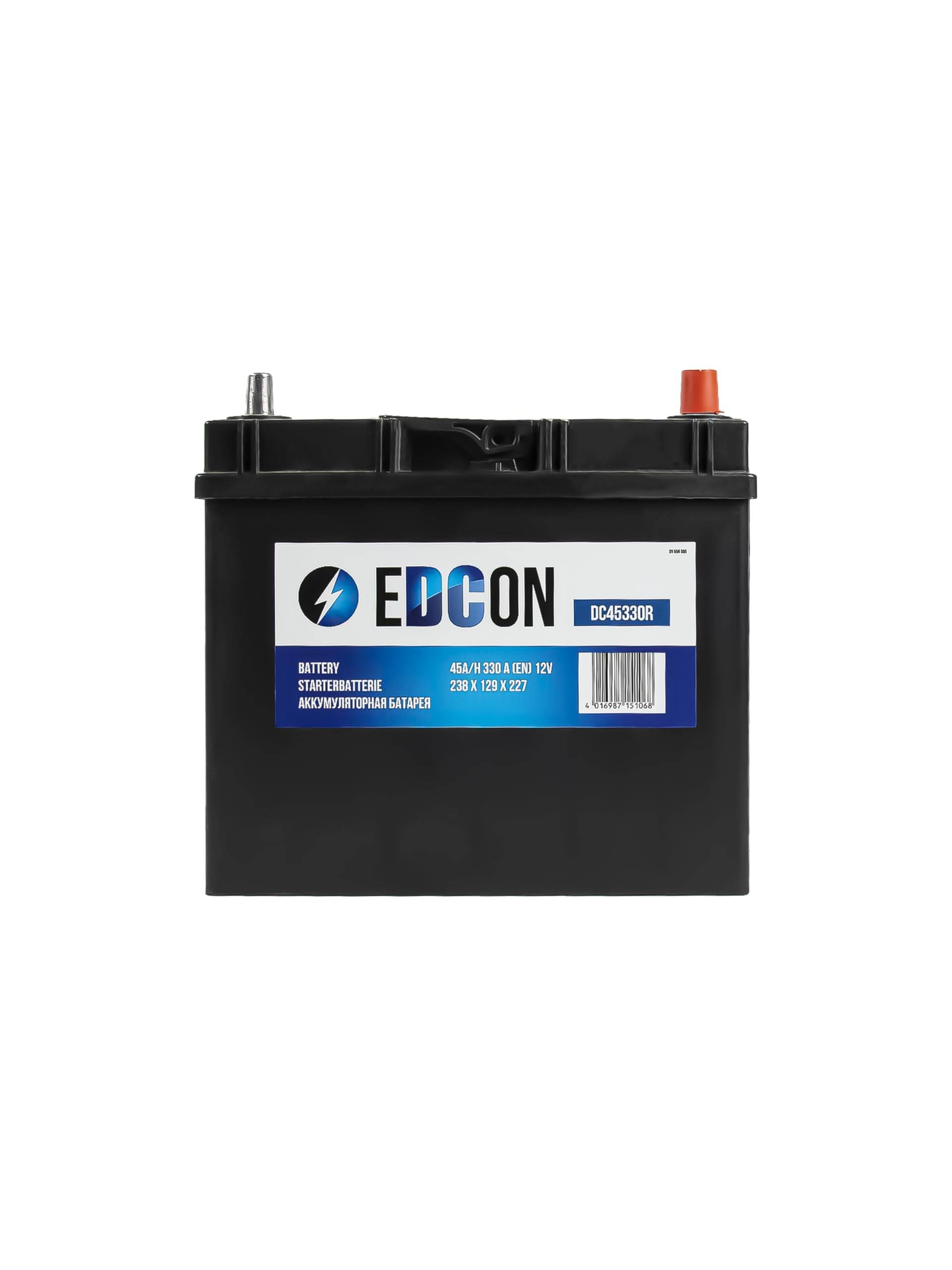 EDCON DC45330R Autobatterie 12V – 45Ah – 330A – Starterbatterie – Bleisäure Ca/Ca Technologie von EDCON