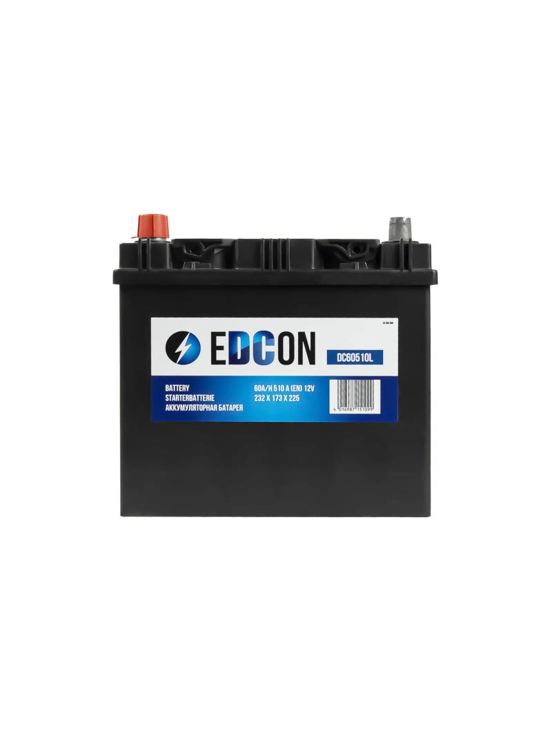 EDCON DC60510L Autobatterie 12V – 60Ah – 510A – Starterbatterie – Bleisäure Ca/Ca Technologie von EDCON