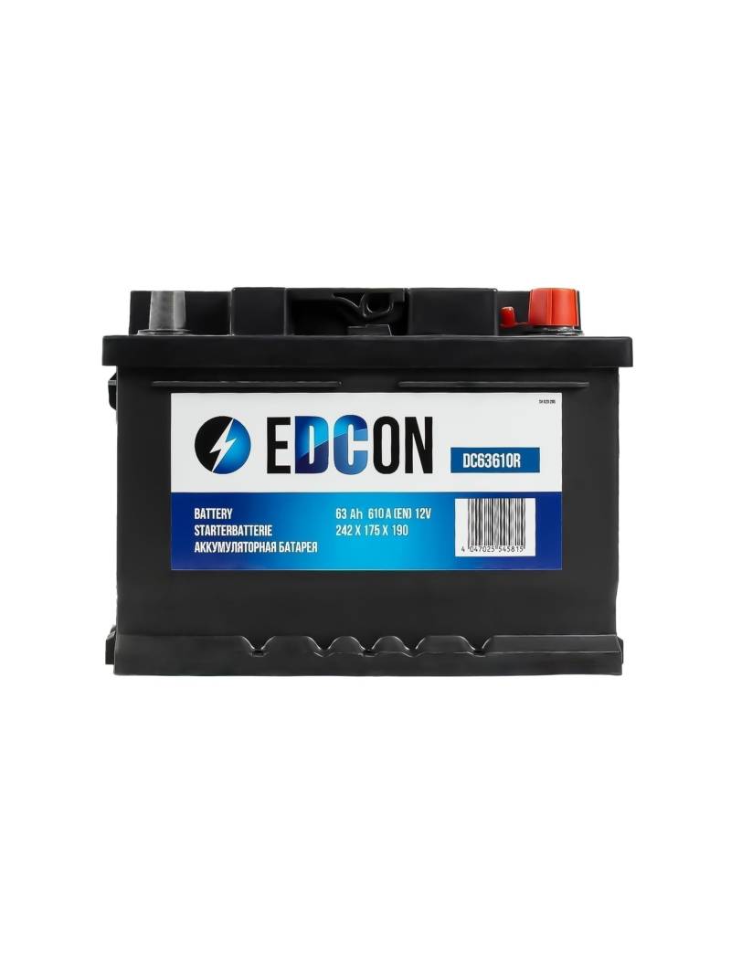 EDCON DC63610R Autobatterie 12V – 63Ah – 610A – Starterbatterie – Bleisäure von EDCON