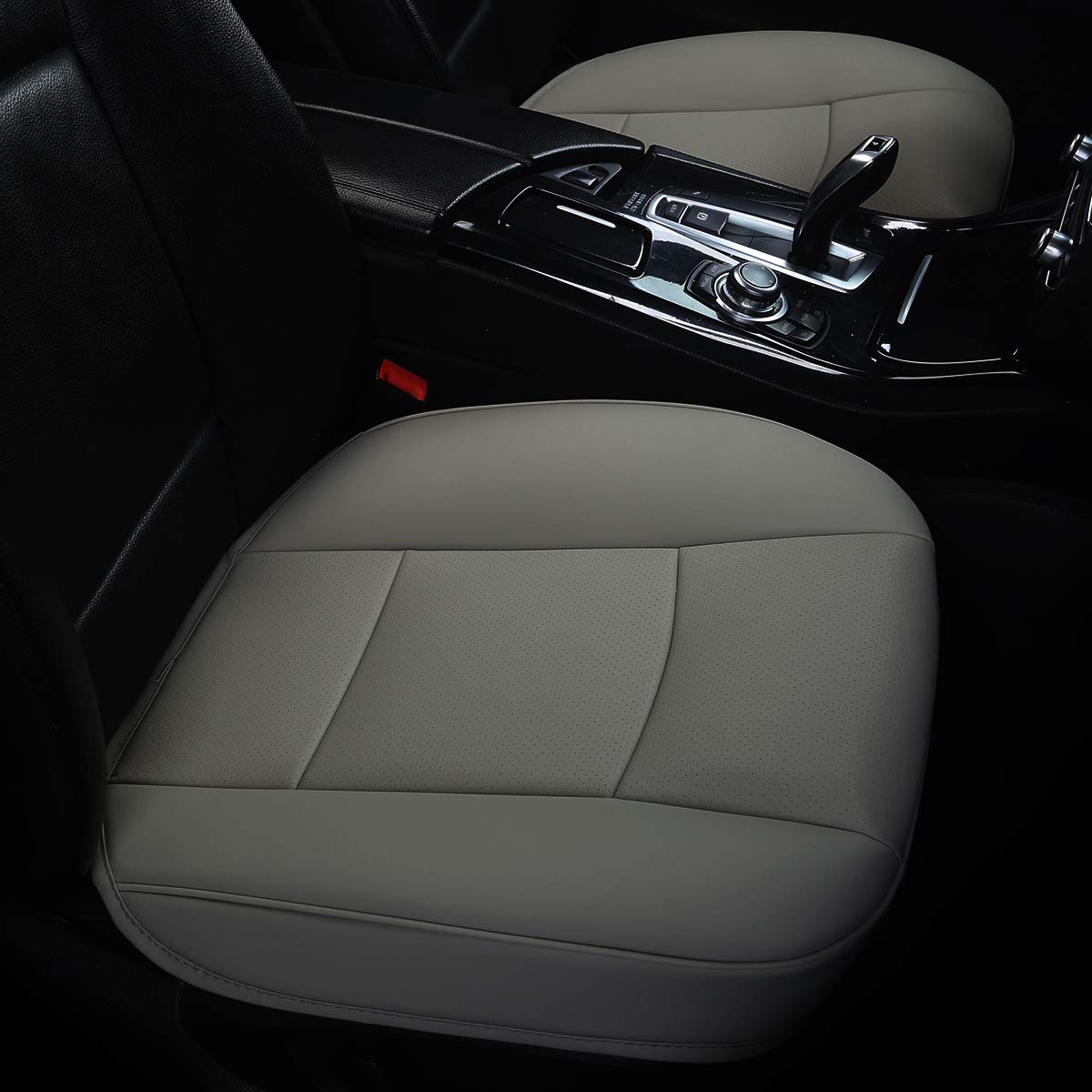 EDEALYN Ultra-Luxus-Autositzbezug aus PU-Leder, für die meisten viertürigen Limousinen und SUVs, Einzelsitzbezug ohne Rückenlehne, 1 Stück (B x T x T) 20,5 x 21 x 0,9 cm von EDEALYN