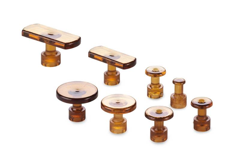 EDELMANN Zugadapterset, Klebeadapter Glatte Oberfäche 8 Teilig für Ausbeulwerkzeug (Dark Beer) von Edelmann