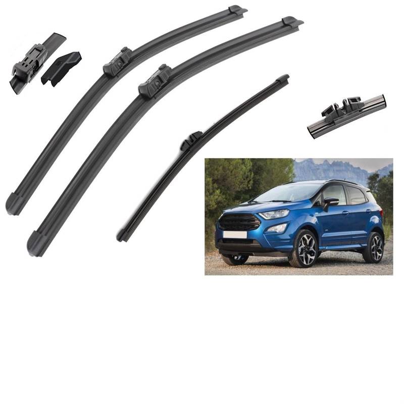 EDKAY Scheibenwischer für Ford Ecosport MK2 II 2017-2021, 22" + 16" + 11" vorne Hinten Wischerblätter, Gummi, Haken, 2 Stück von EDKAY