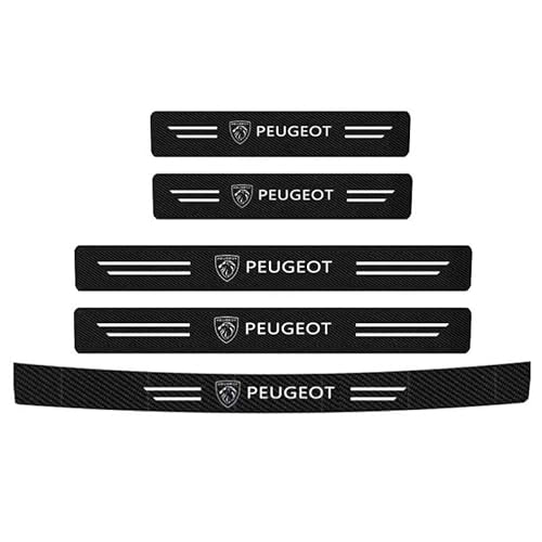 EDOTJD Auto Einstiegsleisten Schutz für Peugeot 2008 2023, Kohlefaser Türeinstiegsschutz Aufkleber Auto Türschweller Selbstklebend Schutzfolie Kratzfeste Innenzubehör,5pcs von EDOTJD
