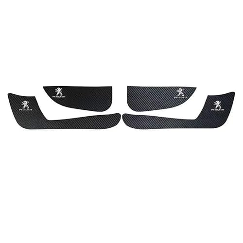 EDOTJD Auto Tür Anti Kick Pad für Peugeot 206 2005, Dekorative Aufkleber Auto Schützende Aufkleber Innenraumaufkleber Aufprallschutz an der Tür Leder Trim Auto Zubehör,Carbon Fibre von EDOTJD