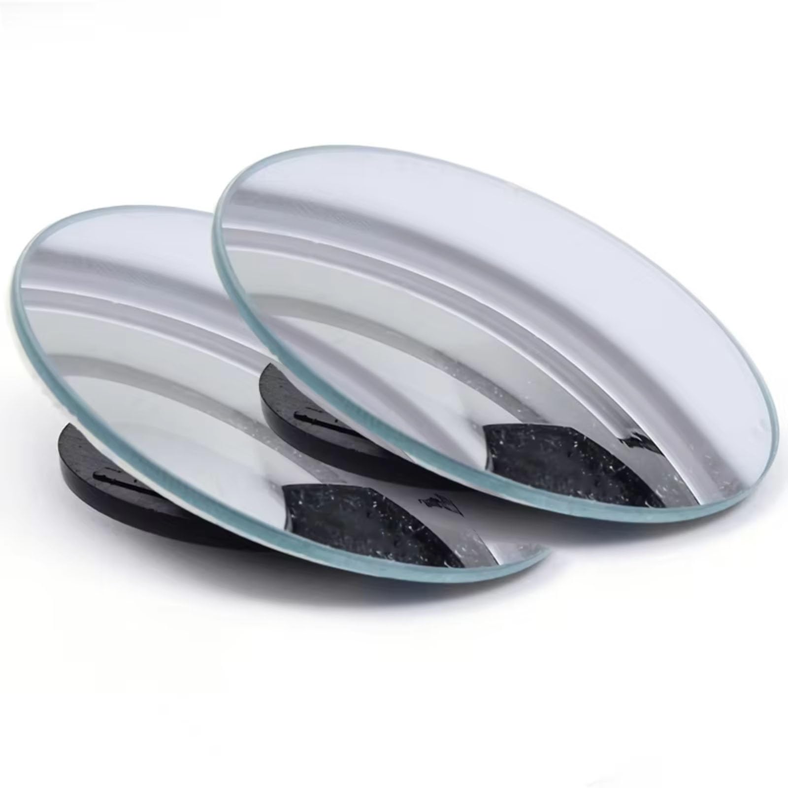 2Pcs Links Rechts Seite Runde Rahmen Konvexen Blinden Fleck Spiegel Weitwinkel 360 Grad Einstellbar Klar Rückspiegel Auto Zubehör(B-01) von EDPOAQC