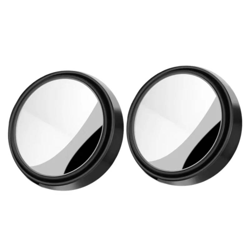 2Pcs Links Und Rechts Runden Rahmen Konvexen Blinden Fleck Spiegel Weitwinkel 360 Grad Einstellbar Klar Rückspiegel Auto Zubehör(Silver set) von EDPOAQC