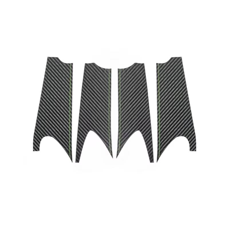 EDSXWUN Aufkleber Getriebeabdeckung Kompatibel Mit Tesla Für Model 3 2023 2024 2025, 4 Stück Links Und Rechts Zierstreifen, Aufkleber Tuning-Zubehör(Carbon Fiber Leather) von EDSXWUN