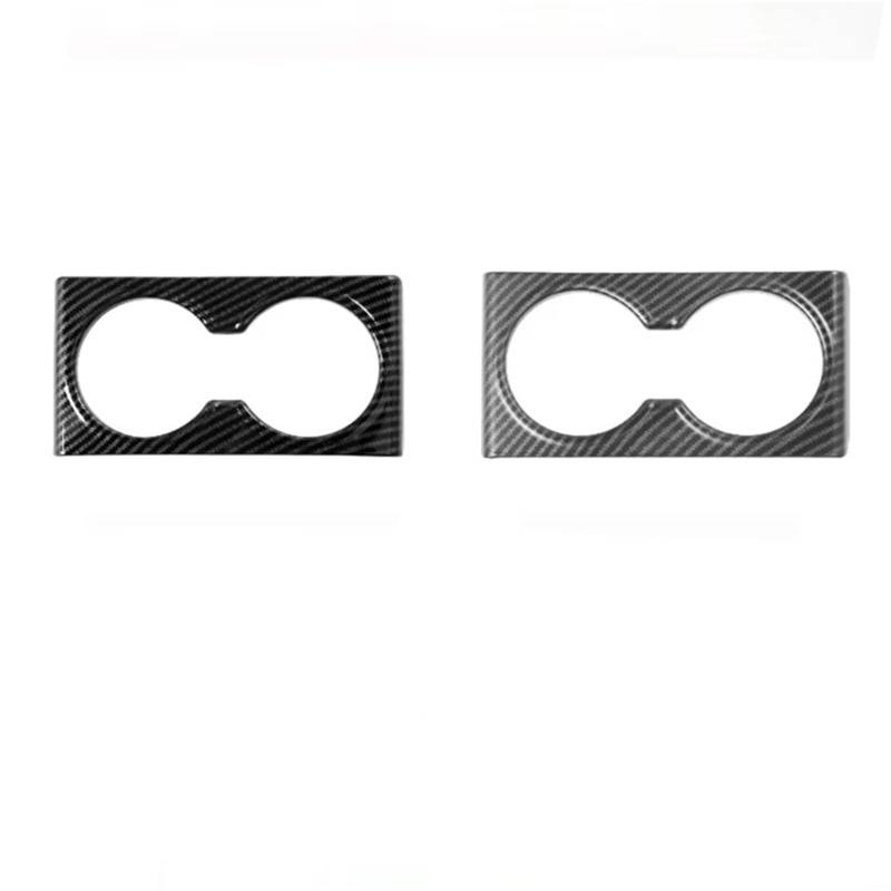 EDSXWUN Aufkleber Getriebeabdeckung Kompatibel Mit Tesla Für Model 3 2023 2024 4-teilige Glänzende Carbonfaser-Abdeckung Für Armaturenbrett-Mittelkonsolen-Zubehör(Rear Cup Frame) von EDSXWUN