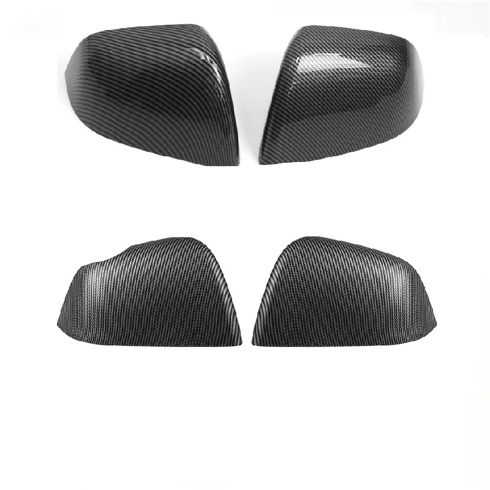 EDSXWUN Aufkleber Getriebeabdeckung Kompatibel Mit Tesla Für Model 3 2023 2024 4-teilige Glänzende Carbonfaser-Abdeckung Für Armaturenbrett-Mittelkonsolen-Zubehör(Rear View Cover) von EDSXWUN