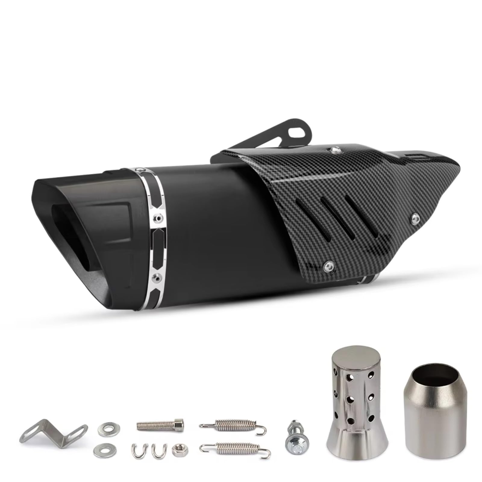 EDSXWUN Motorradauspuff Kompatibel Mit Für ZX6R Motorrad-Schalldämpfer-Auspuffrohr, 51 Mm Schnittstelle, Universelles Motorrad-Auspuffendrohr(Type A) von EDSXWUN