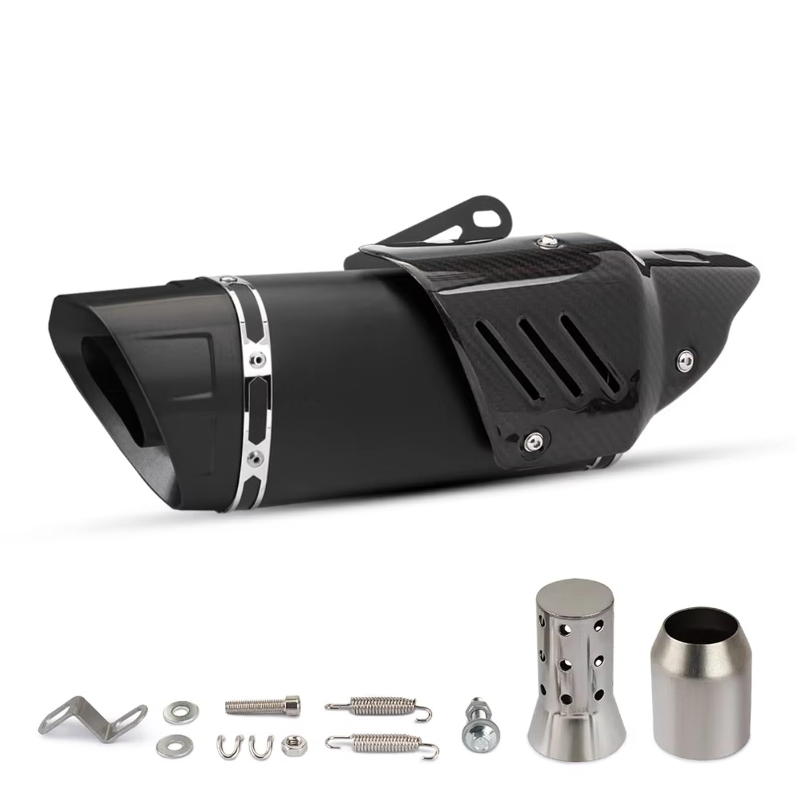 EDSXWUN Motorradauspuff Kompatibel Mit Für ZX6R Motorrad-Schalldämpfer-Auspuffrohr, 51 Mm Schnittstelle, Universelles Motorrad-Auspuffendrohr(Type C) von EDSXWUN