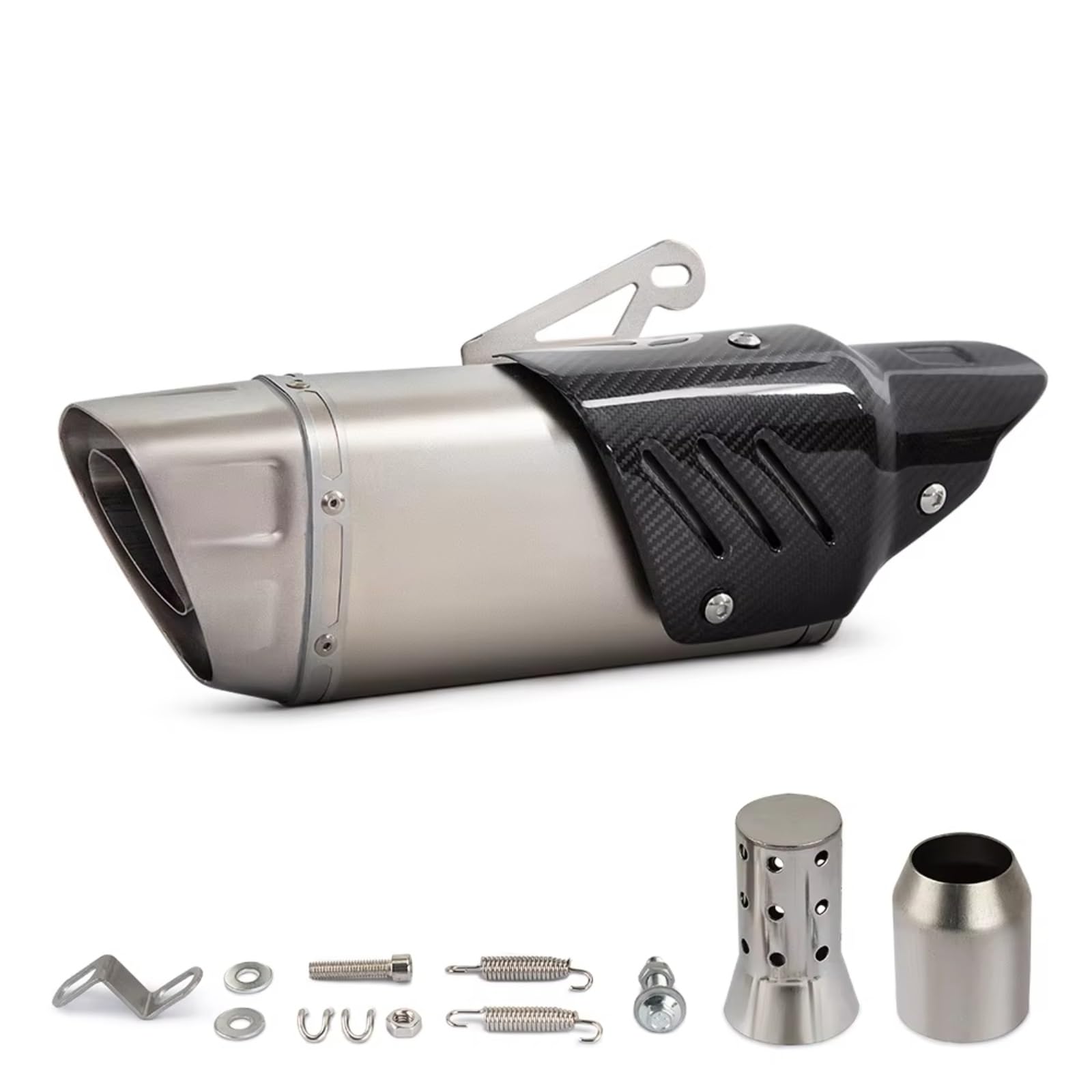 EDSXWUN Motorradauspuff Kompatibel Mit Für ZX6R Motorrad-Schalldämpfer-Auspuffrohr, 51 Mm Schnittstelle, Universelles Motorrad-Auspuffendrohr(Type D) von EDSXWUN
