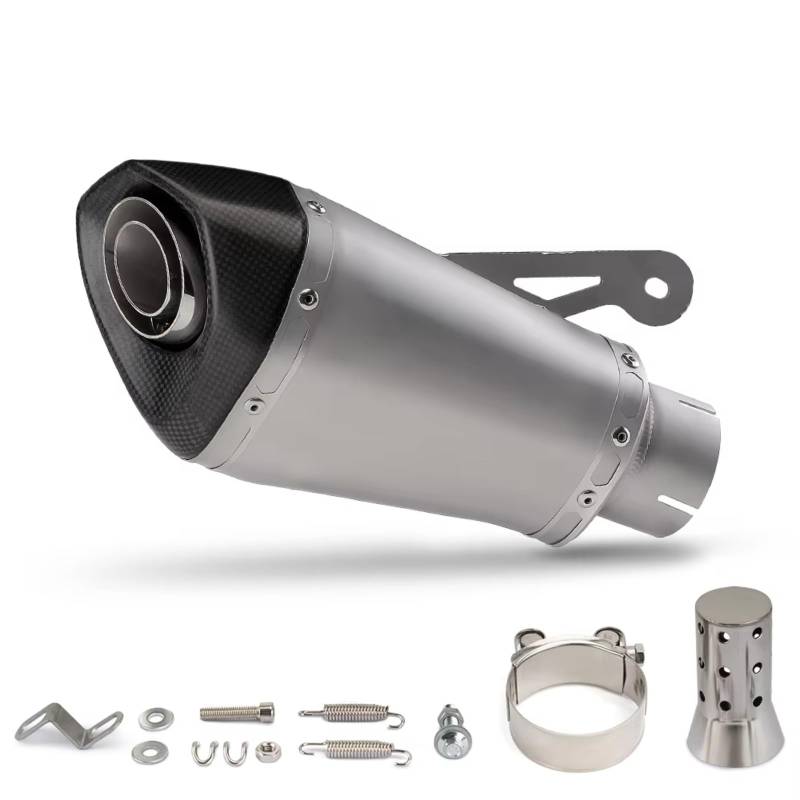 EDSXWUN Motorradauspuff Kompatibel Mit S1000R 2010 2011 2012 2013 2014 2015 2016 Motorradauspuffrohr Motorradauspuff Modifizieren Edelstahl-Schalldämpfer Mit Carbon-Spitze(Type B 60MM) von EDSXWUN