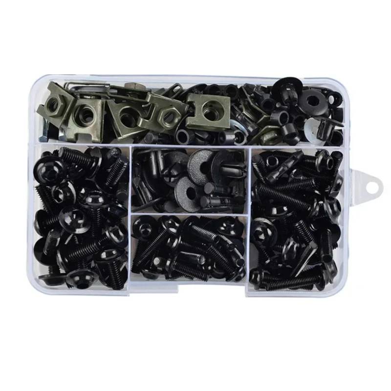 EDSXWUN Schraubensatz Motorrad Für Adventure Für F900R Für F900XR Für G310RR Motorrad Verkleidung Schrauben Schrauben Kit Mutter Clips Motorrad Batterie Terminal Schrauben(Black) von EDSXWUN