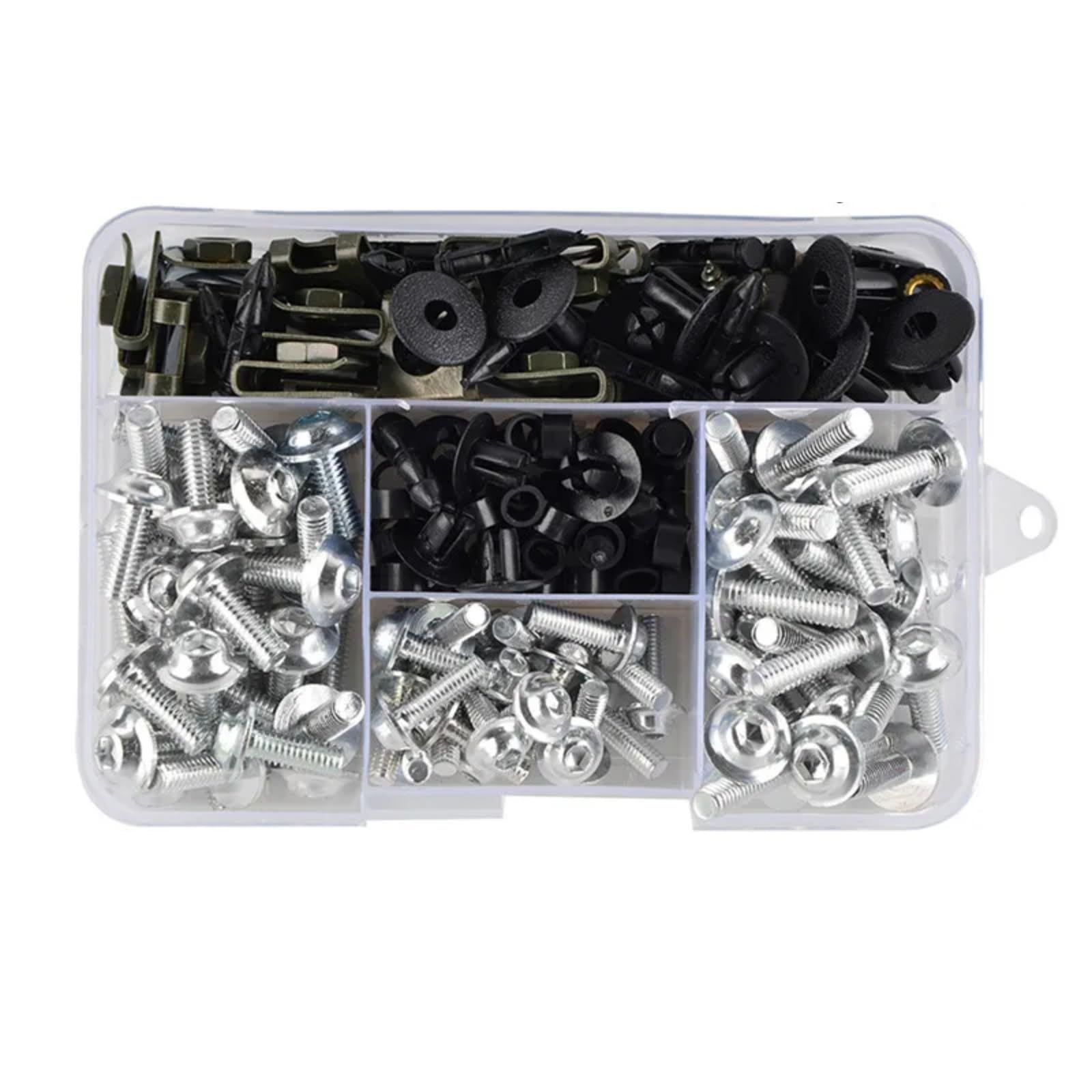 EDSXWUN Schraubensatz Motorrad Für CB1000R Für CB1300 195Pcs Motorrad Verkleidung Für Bolzen Schrauben Kit Mutter Clips Motorrad Batterie Terminal Schrauben(Silver) von EDSXWUN