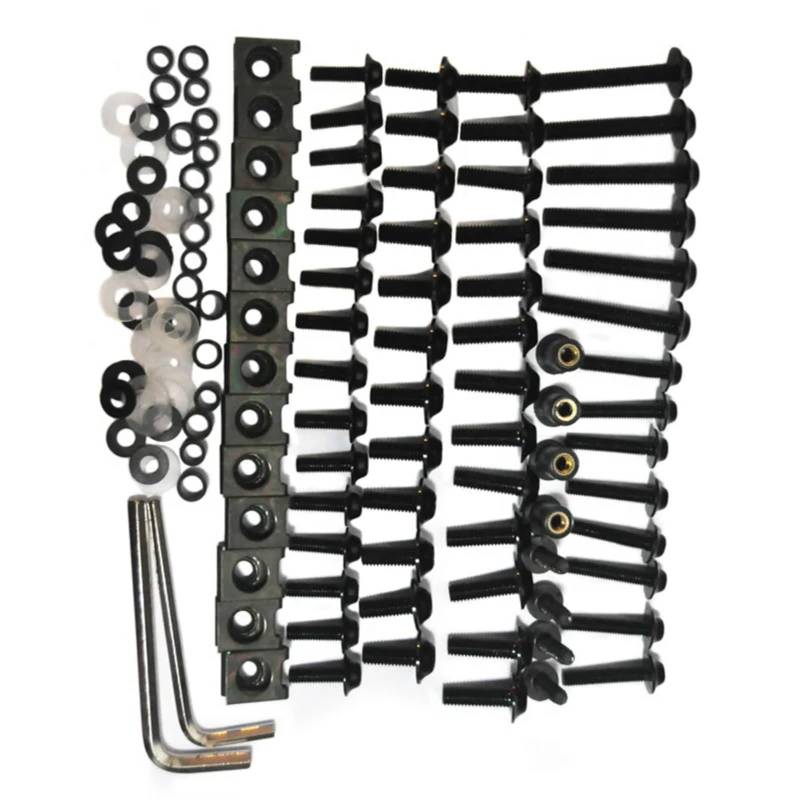 EDSXWUN Schraubensatz Motorrad Für CBF600 SA Für VF750S Motorrad Komplette Verkleidung Schrauben Kit Körper Schrauben Motorrad Batterie Terminal Schrauben(Black) von EDSXWUN
