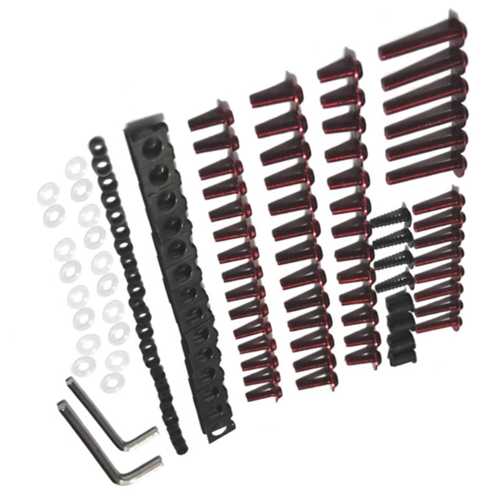 EDSXWUN Schraubensatz Motorrad Für CBF600 SA Für VF750S Motorrad Komplette Verkleidung Schrauben Kit Körper Schrauben Motorrad Batterie Terminal Schrauben(Red) von EDSXWUN