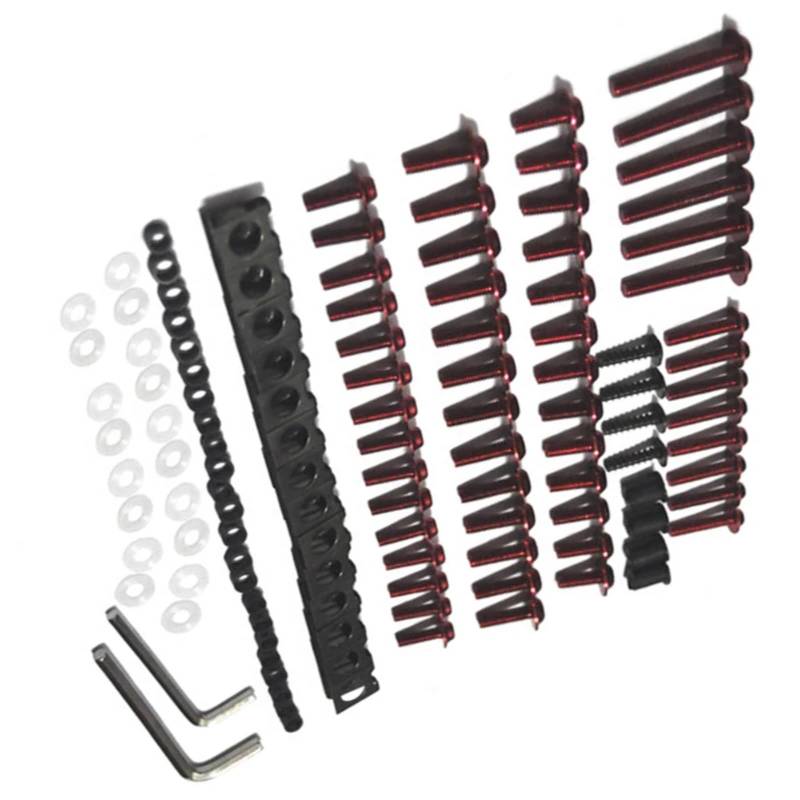 EDSXWUN Schraubensatz Motorrad Für CBF600 SA Für VF750S Motorrad Komplette Verkleidung Schrauben Kit Körper Schrauben Motorrad Batterie Terminal Schrauben(Red) von EDSXWUN