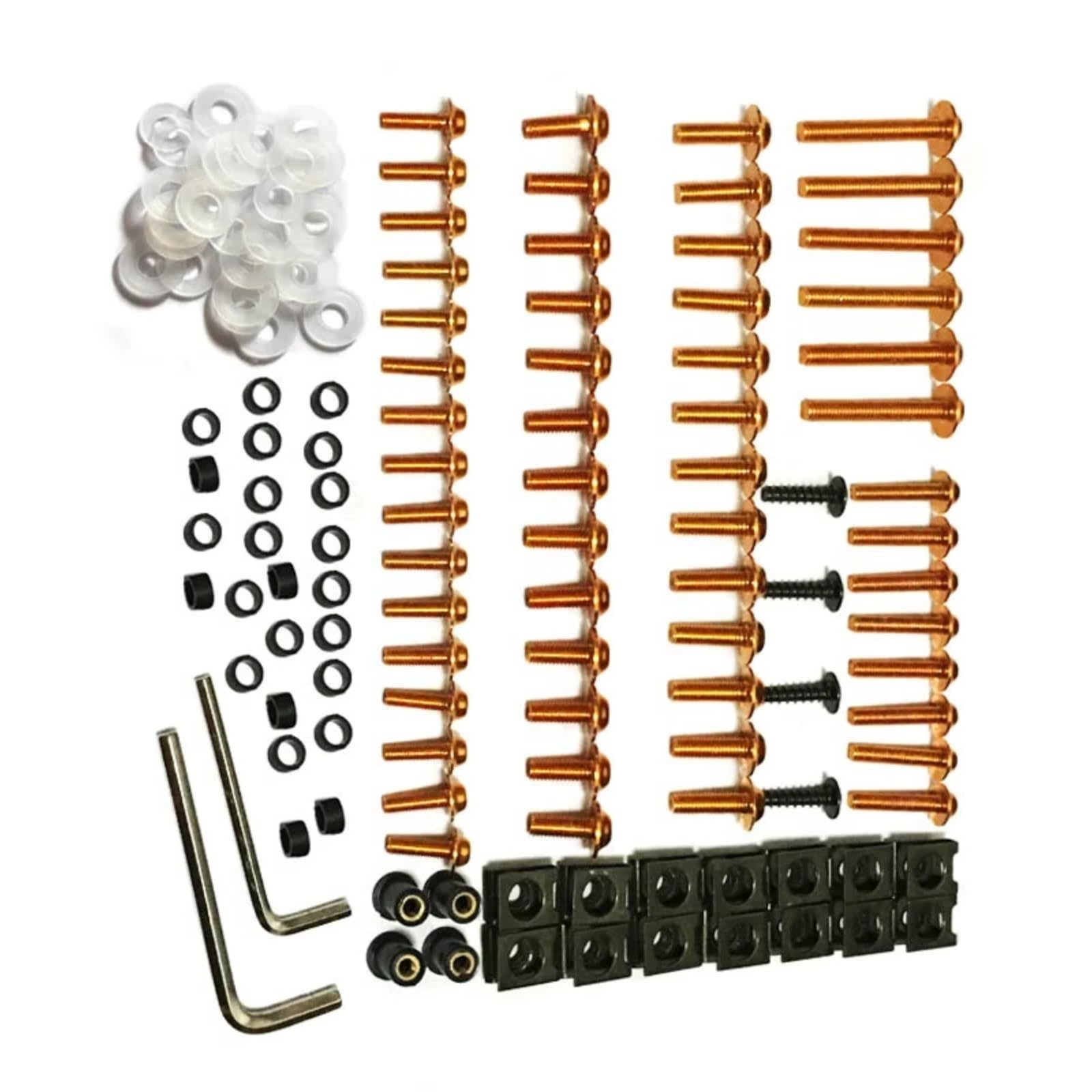 EDSXWUN Schraubensatz Motorrad Für CBF600 SA Für VF750S Motorrad Komplette Verkleidung Schrauben Kit Körper Schrauben Motorrad Batterie Terminal Schrauben(Yellow) von EDSXWUN