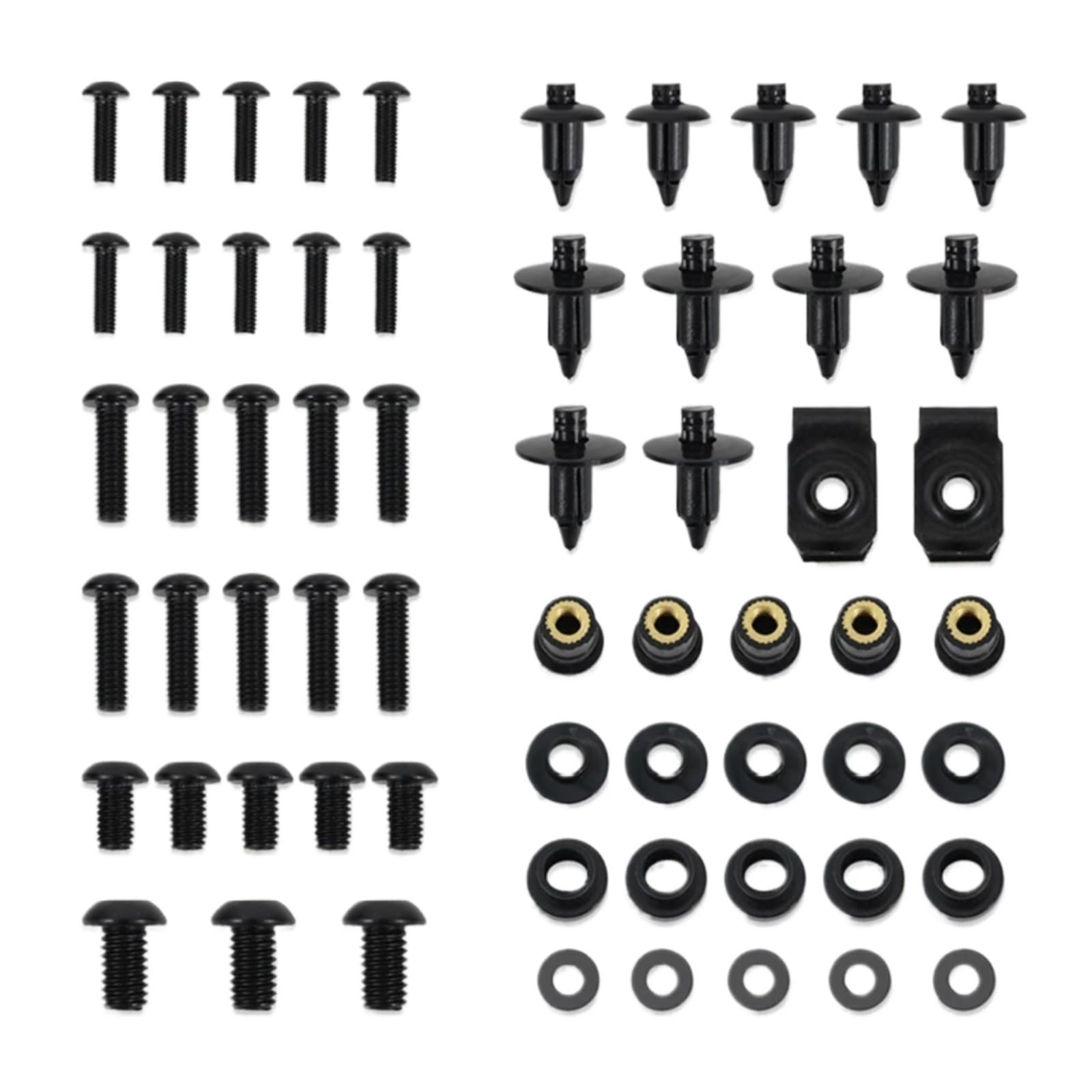EDSXWUN Schraubensatz Motorrad Für CBR1000RR 2004 2005 Motorrad Komplette Verkleidung Schrauben Kit Körper Schrauben Mutter Für Fit Motorrad Batterie Terminal Schrauben(Black) von EDSXWUN