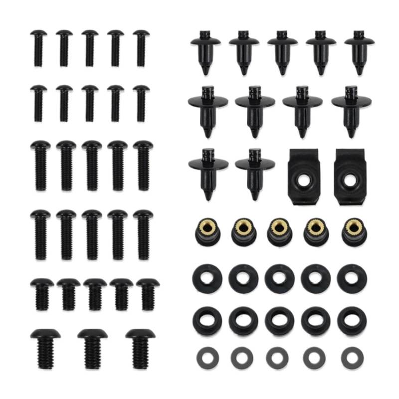 EDSXWUN Schraubensatz Motorrad Für CBR1000RR 2004 2005 Motorrad Komplette Verkleidung Schrauben Kit Körper Schrauben Mutter Für Fit Motorrad Batterie Terminal Schrauben(Black) von EDSXWUN