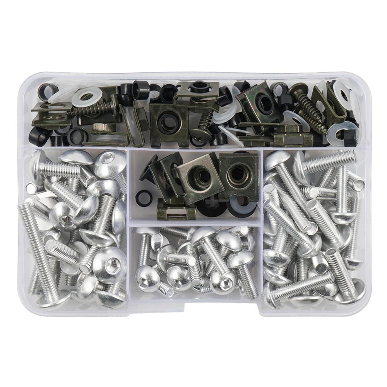 EDSXWUN Schraubensatz Motorrad Für CBR600RR Für CBR900RR Für CBR929RR 177PCS Motorrad Verkleidung Schrauben Schrauben Mutter Kit Motorrad Batterie Terminal Schrauben(Silver) von EDSXWUN