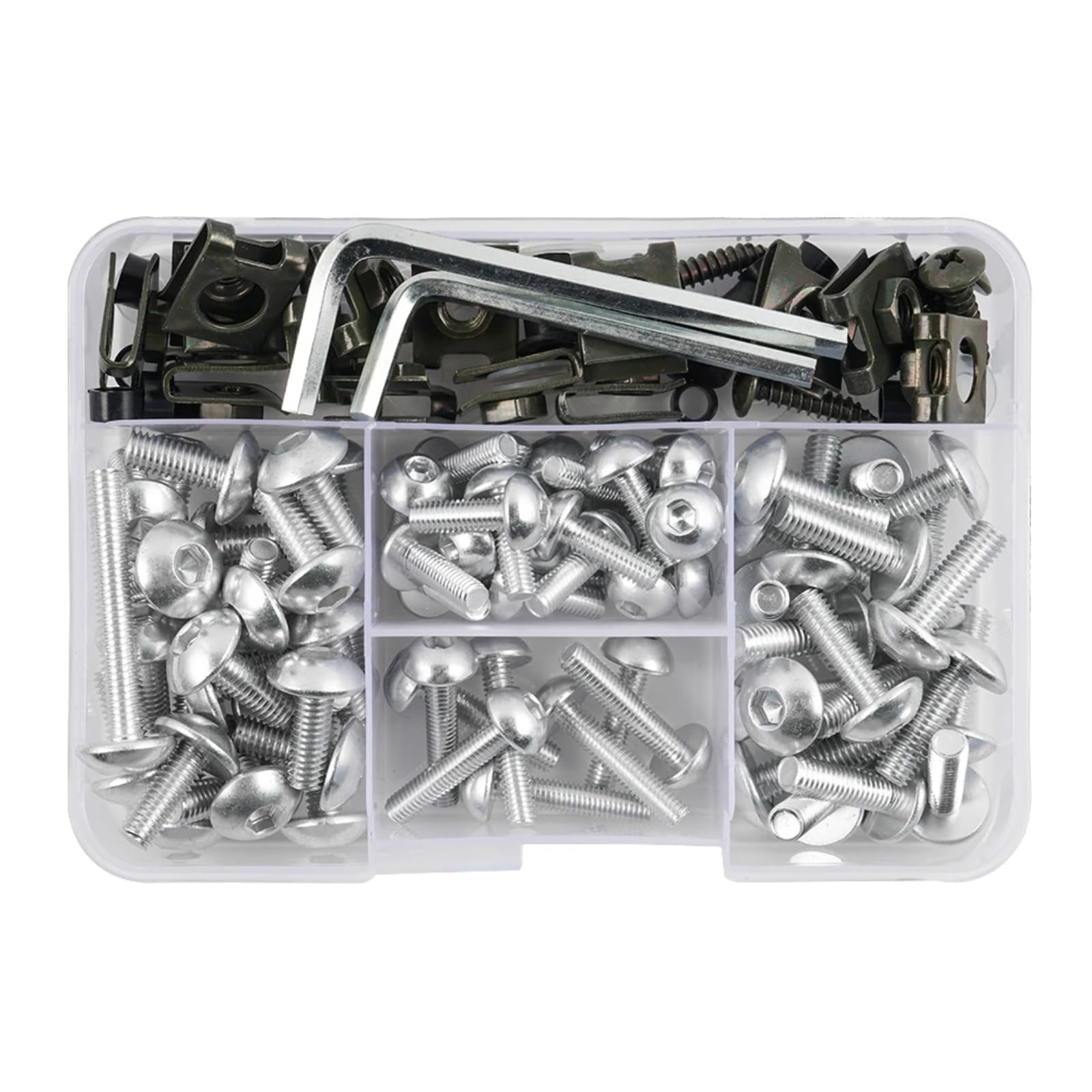 EDSXWUN Schraubensatz Motorrad Für CBR900RR Für CBR1000F Für CBR1000RR 155PCS Universal Motorrad Karosserie Verkleidung Schrauben Motorrad Batterie Terminal Schrauben(Silver) von EDSXWUN