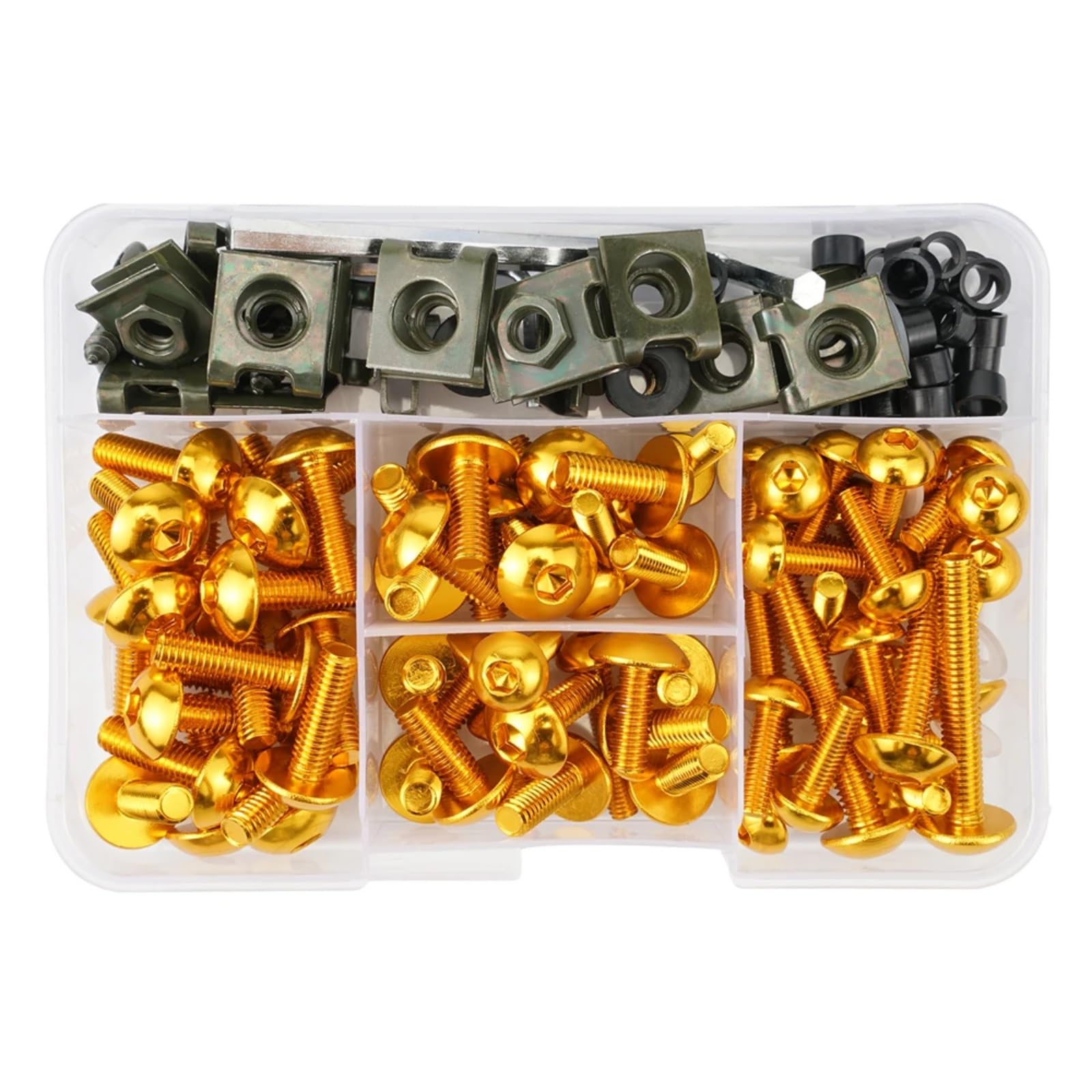 EDSXWUN Schraubensatz Motorrad Für CBR900RR Für CBR1000F Für CBR1000RR 155PCS Universal Motorrad Karosserie Verkleidung Schrauben Motorrad Batterie Terminal Schrauben(Yellow) von EDSXWUN