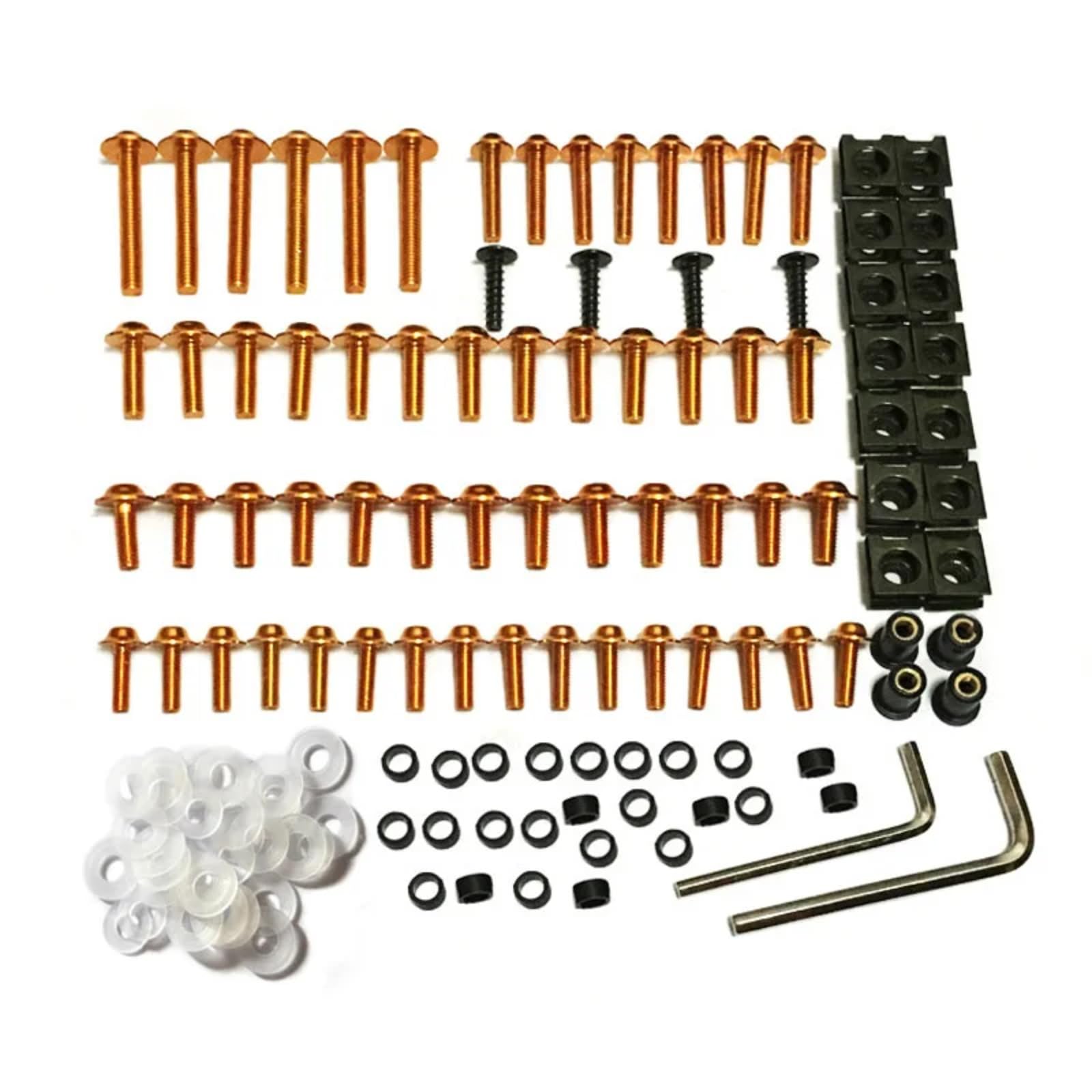 EDSXWUN Schraubensatz Motorrad Für K1600 GT GTL Für K1300 S R GT Motorrad Komplette Verkleidung Schrauben Kit Körper Schrauben Motorrad Batterie Terminal Schrauben(Yellow) von EDSXWUN