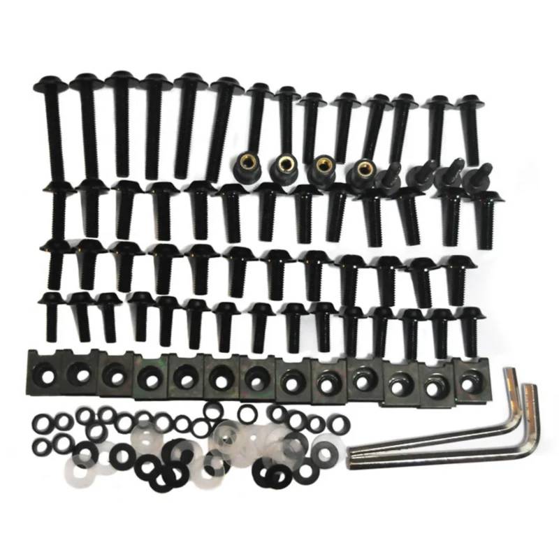 EDSXWUN Schraubensatz Motorrad Für R1200RT Für R1200GS Motorrad Komplette Verkleidung Schrauben Kit Körper Schrauben Motorrad Batterie Terminal Schrauben(Black) von EDSXWUN