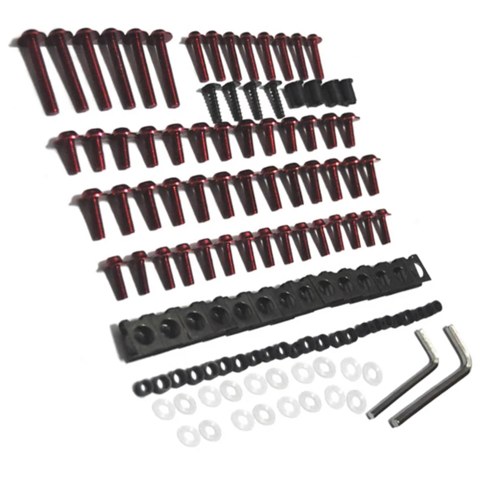 EDSXWUN Schraubensatz Motorrad Für R1200RT Für R1200GS Motorrad Komplette Verkleidung Schrauben Kit Körper Schrauben Motorrad Batterie Terminal Schrauben(Red) von EDSXWUN