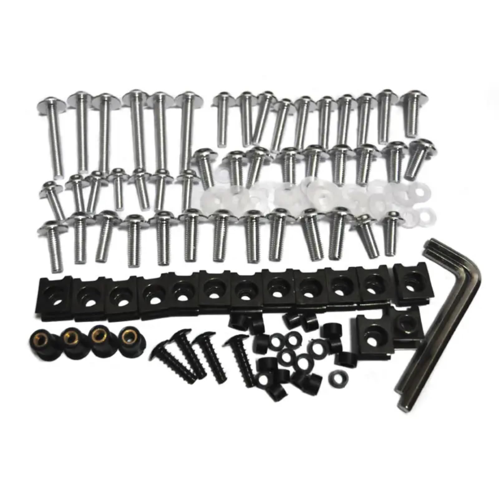 EDSXWUN Schraubensatz Motorrad Für R1200RT Für R1200GS Motorrad Komplette Verkleidung Schrauben Kit Körper Schrauben Motorrad Batterie Terminal Schrauben(Silver) von EDSXWUN