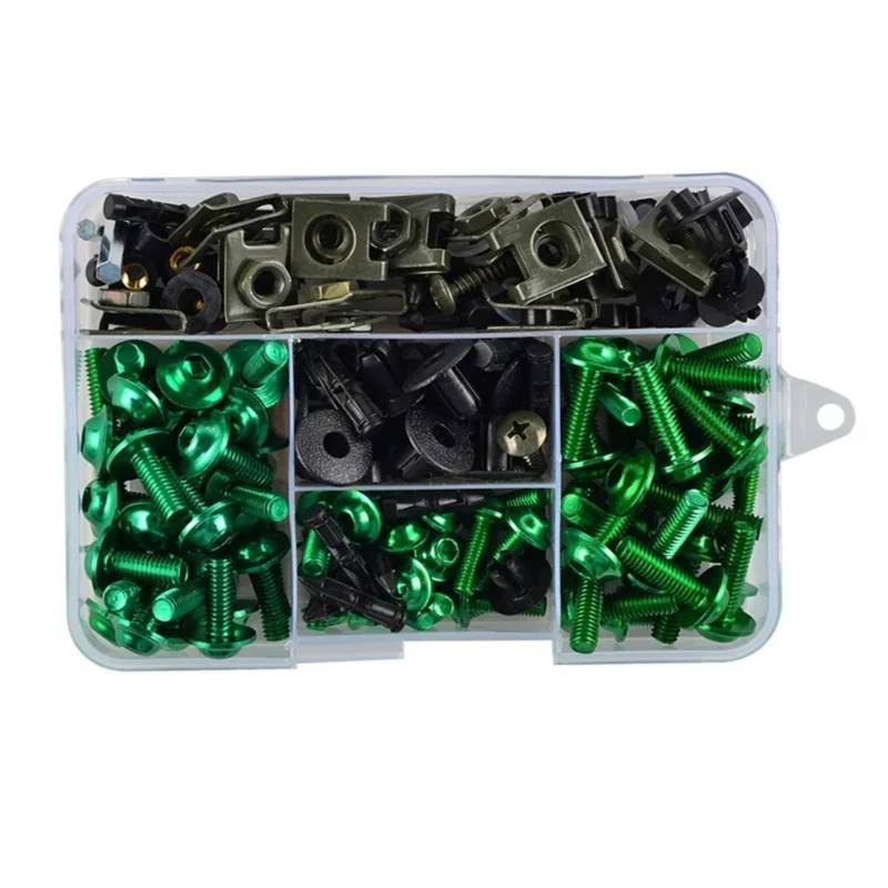 EDSXWUN Schraubensatz Motorrad Kompatibel Mit Aprilia 195-teiliges Motorrad-Karosserieschrauben- Und Schrauben-Set Motorrad-Verkleidung Für Schrauben-Sortiment-Set(Green) von EDSXWUN