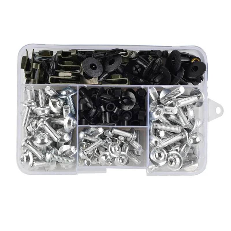 EDSXWUN Schraubensatz Motorrad Kompatibel Mit Aprilia 195-teiliges Motorrad-Karosserieschrauben- Und Schrauben-Set Motorrad-Verkleidung Für Schrauben-Sortiment-Set(Silver) von EDSXWUN
