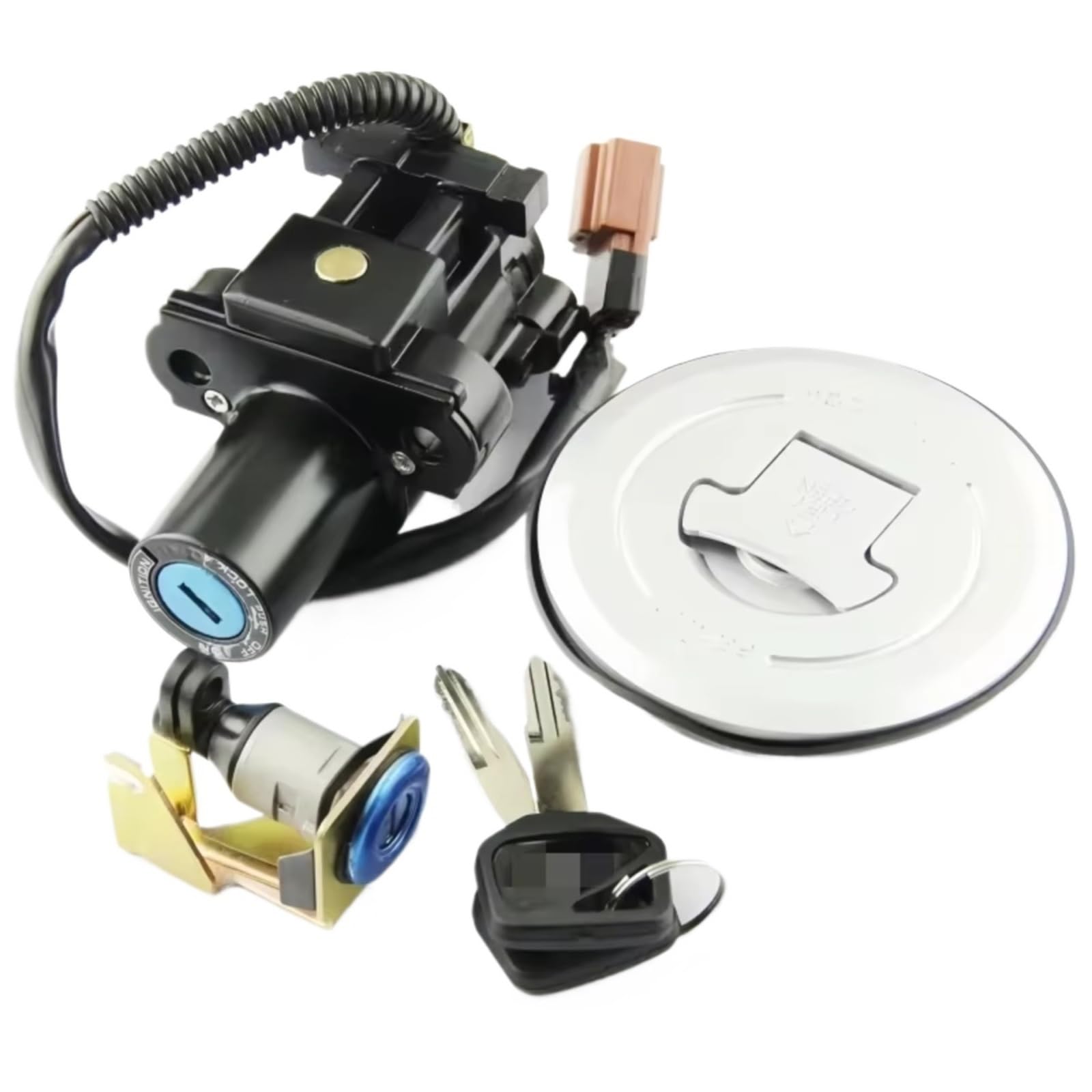 EDSXWUN Zündschloss Schalter Für CBR500R Für CB500F Für CB500X 2013-2018 Für CB500F/FA 2013-2018 Motorrad Zündschlüssel Schalter Für Gas Kappe Für Sitz Lock Kit(1 Set) von EDSXWUN