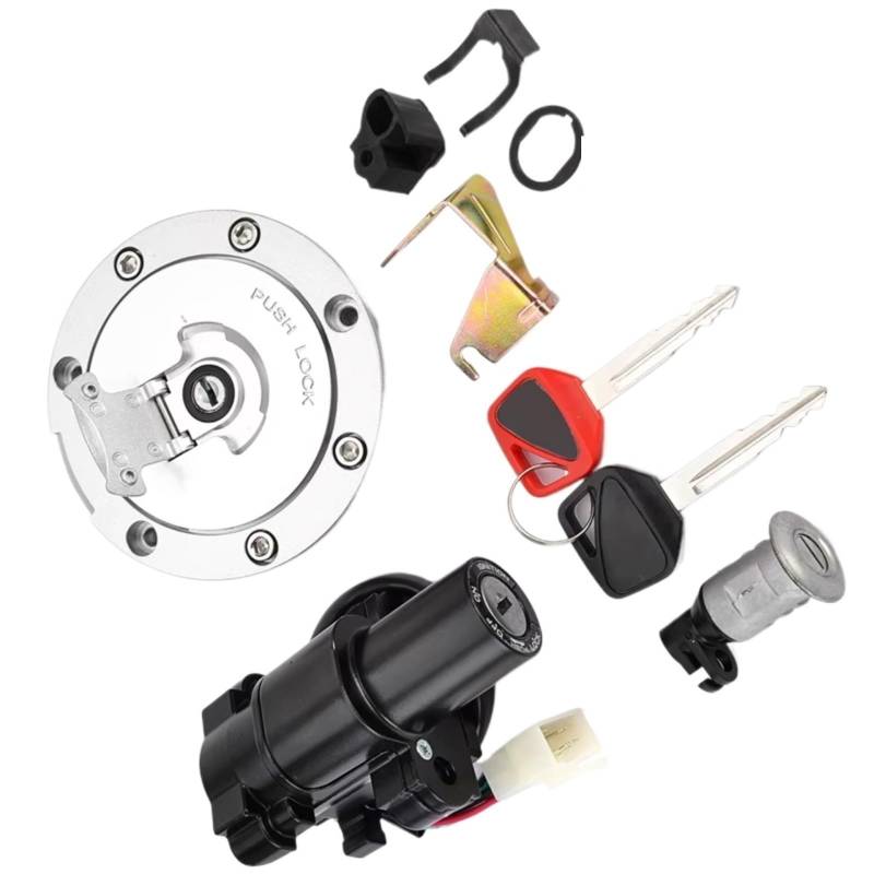 EDSXWUN Zündschloss Schalter Für CBR900RR Für CBR954 2002-2003 Für CBR1100XX 1999-2006 35010-MAT-E03 Motorrad Für Tankdeckel Zündschalter Für Sitz Schloss Schlüssel von EDSXWUN