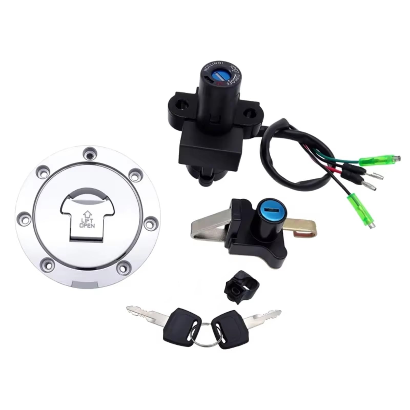 EDSXWUN Zündschloss Schalter Für NSR125 Für RX 1993-2004 Motorrad 4 Drähte Zündung Schalter Benzin Öl Für Gas Tank Kappe Für Sitz Abdeckung Lock Key Set EDSXWUN Zündschloss Schalter Für NSR125 Für RX 1993-2004 Motorrad 4 Drähte Zündung Schalter Benzin Öl Für Gas Tank Kappe Für Sitz Abdeckung Lock Key Set von EDSXWUN