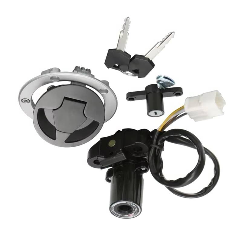 EDSXWUN Zündschloss Schalter Kompatibel Mit Für ZX1000 Für ZX10R 2011–2015 1 Set Motorrad Für Tankdeckelschloss Mit 2 Schlüsseln + Zündschloss-Sperr-Kits von EDSXWUN