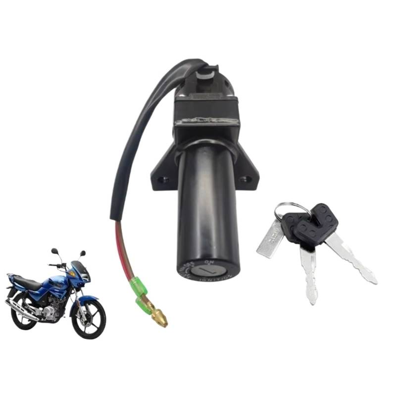 EDSXWUN Zündschloss Schalter Kompatibel Mit Yamaha Für Jianshe Für YBR125 Für JYM125 2006 2007 2009. Schalter Starter Motorrad Zündschlüssel Tankdeckel-Abdeckungsschloss(2 Wires) von EDSXWUN