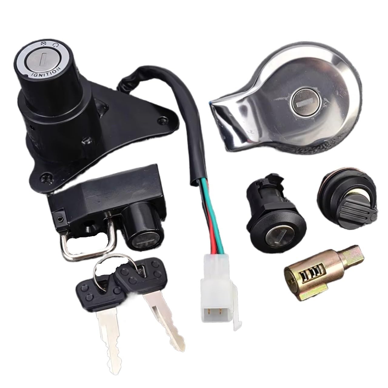EDSXWUN Zündschloss Schalter Kompatibel Mit Yamaha Für XV125 Virago125 1997–2000 Für XV250 Virago 250 1988–2013 Motorrad-Zündschalter Für Tankdeckel EDSXWUN Zündschloss Schalter Kompatibel Mit Yamaha Für XV125 Virago125 1997–2000 Für XV250 Virago 250 1988–2013 Motorrad-Zündschalter Für Tankdeckel von EDSXWUN