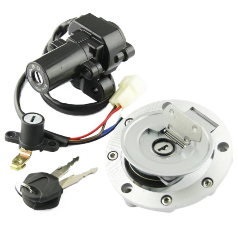 EDSXWUN Zündschloss Schalter Kompatibel Mit Yamaha Für XVS1300CT Für V-Star Tourer 2007–2017 Für XVS1300BG Für V-Star Für Deluxe 2013–2017 Zündschlüssel-Sperrschalter-Set Motorrad von EDSXWUN
