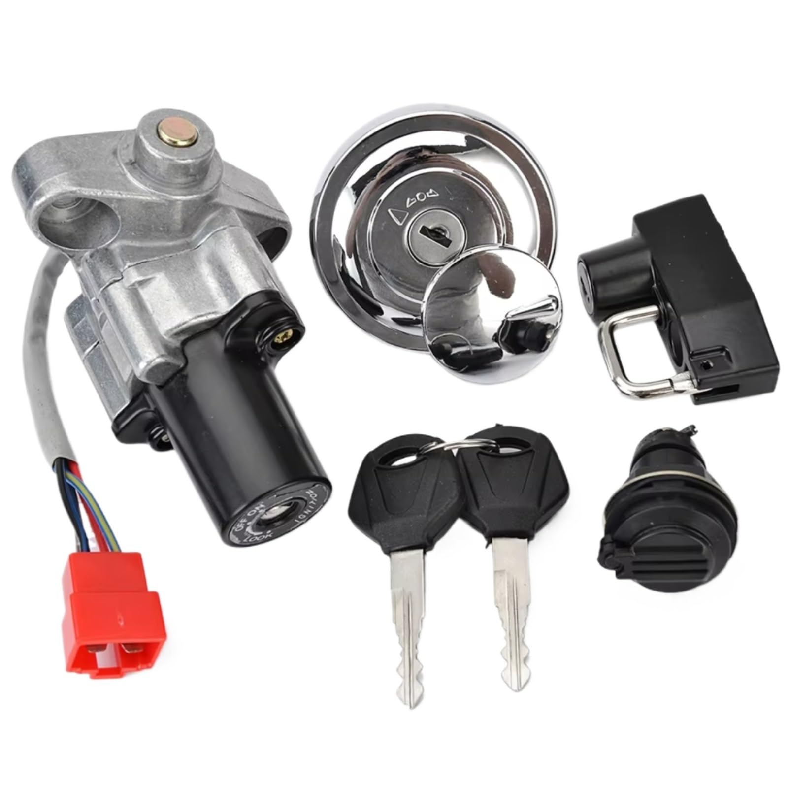 EDSXWUN Zündschloss Schalter Kompatibel Mit Yamaha Für XVS650AT Drag Star Für Silverado 2003/2005–2011/2013 Zündschalter Für Tankdeckel Für Sitzschloss-Schlüssel-Set EDSXWUN Zündschloss Schalter Kompatibel Mit Yamaha Für XVS650AT Drag Star Für Silverado 2003/2005–2011/2013 Zündschalter Für Tankdeckel Für Sitzschloss-Schlüssel-Set von EDSXWUN