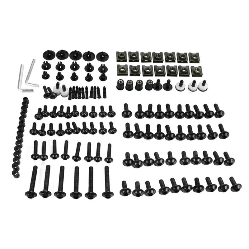 Schraubensatz Motorrad Kompatibel Mit Ducati Für Panigale 1199 1199S M6 M5 Verkleidungsschrauben-Set Karosserie-Befestigungselemente Schrauben Mutter Motorrad-Batterie-Anschlussschrauben(Black) von EDSXWUN
