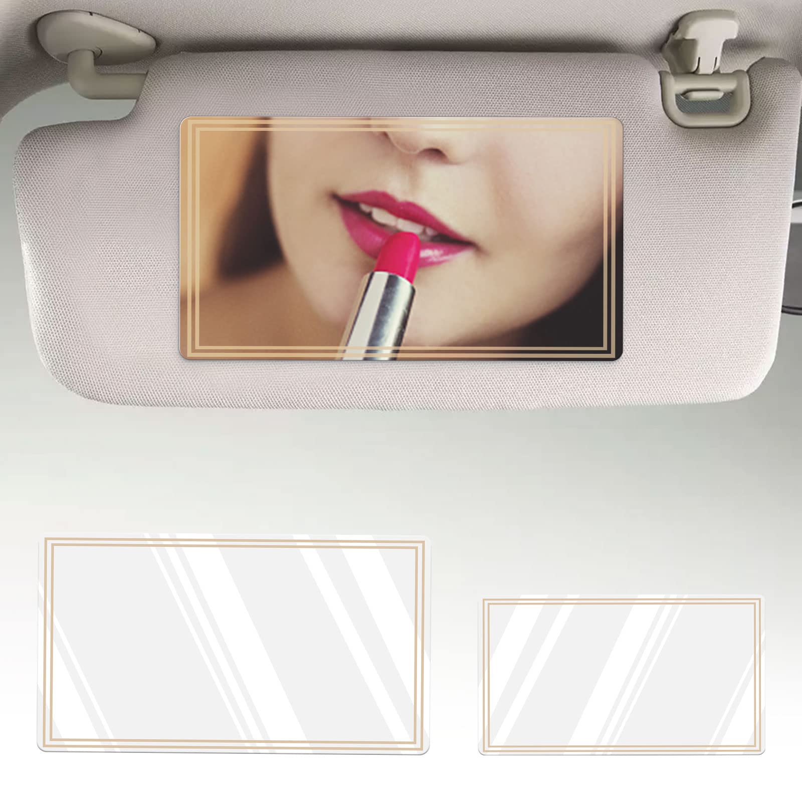 EEEKit 2 Stück Auto Makeup Spiegel, Auto Sonnenblende Spiege Edelstahl Universal Selbstklebende Kosmetikspiegel für Auto Visier Sitzlehne von EEEKit