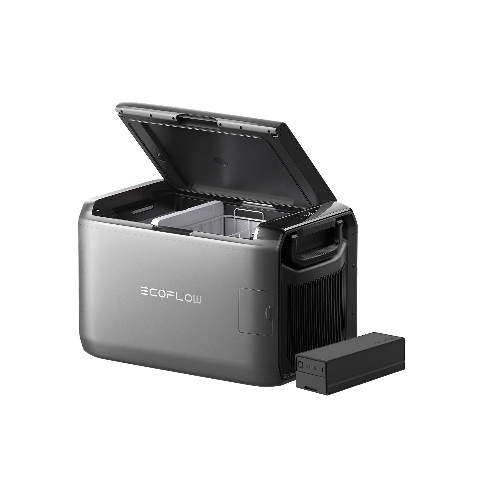 ECOFLOW Glacier Classic Tragbare Kühlbox 55L mit 298 Wh Zusatzakku, Zweizonen-Autokühlbox, 39 Stunden netzunabhängige Kühlung, Stromversorgung über Netz/Solar/Auto, für Camping, Roadtrips, Angeln von EF ECOFLOW
