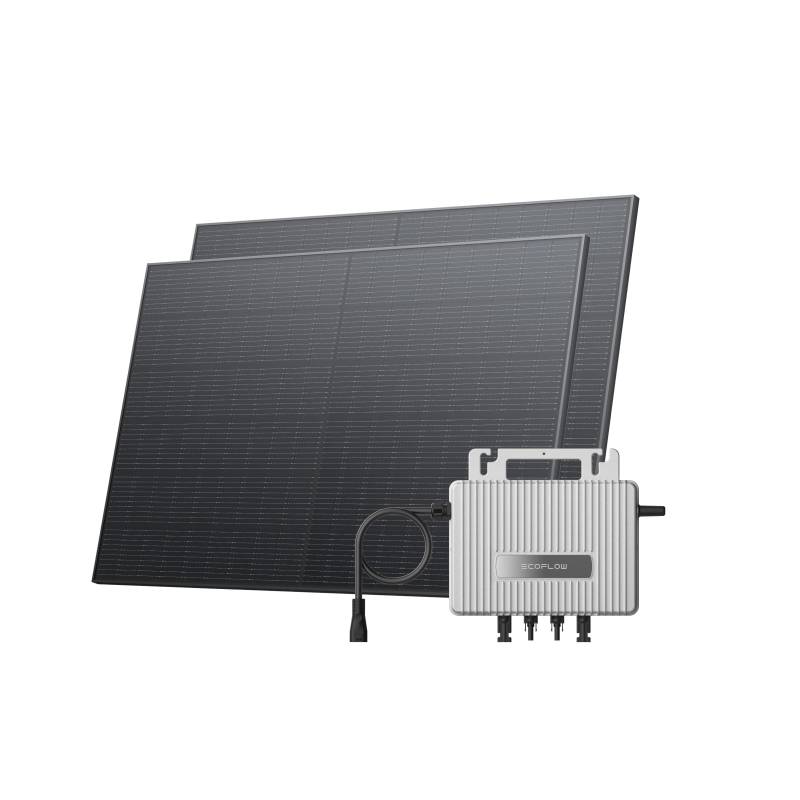 ECOFLOW STREAM Balkonkraftwerk Basic Kit 0% VAT, 800 W Mikro-Wechselrichter, 2 × 400 W PV Solarpanels, WLAN & App-Steuerung für Balkon, Garten, Dach, Wandmontage von EF ECOFLOW